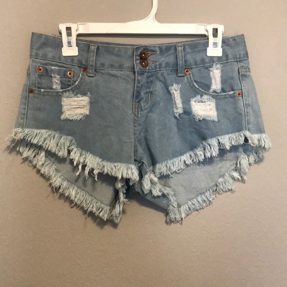 Cotton On Pants - Cotton On Light Wash Distressed Cutoff Shorts